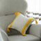 Deerlux 16" Handwoven Cotton Throw Pillow Cover with Side Stripes with Filler, Yellow QI004311.YL.K - alternate 2